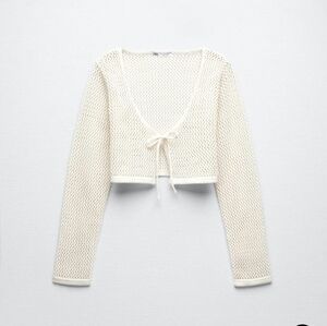 Cream Knit Cropped Cardigan